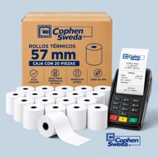 Rollos Térmicos 57 mm Caja con 20 Piezas