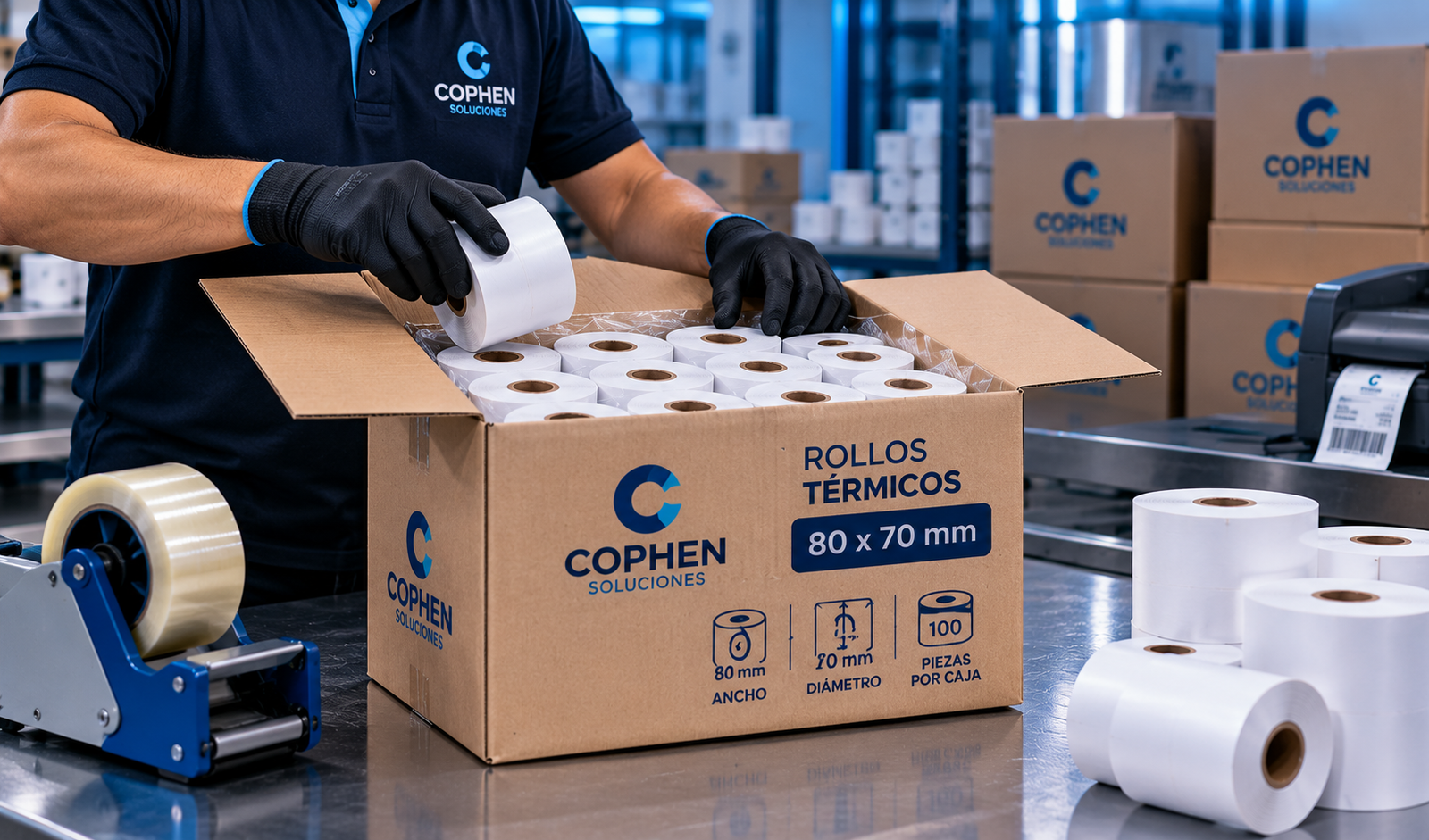 Empaquetado de rollos térmicos Cophen